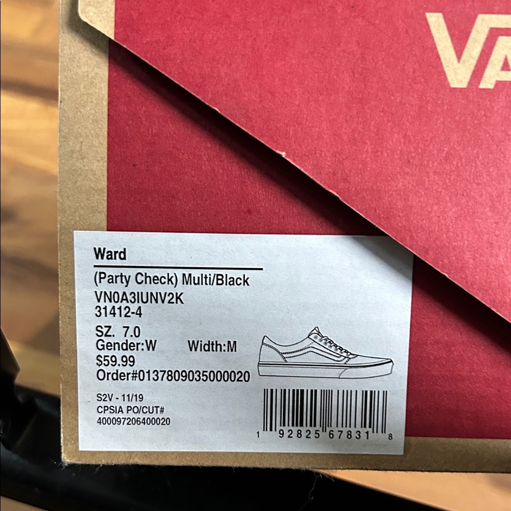 Vans Colorful Checkered Sneakers with Black and White Accents - Picture 5 of 5